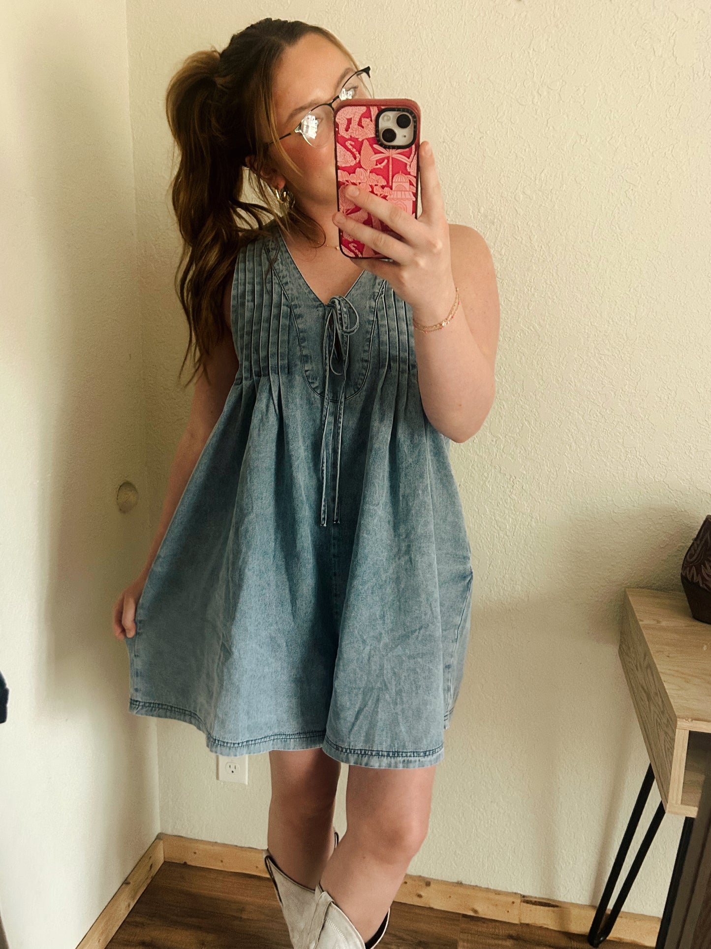 Light Blue Denim Romper